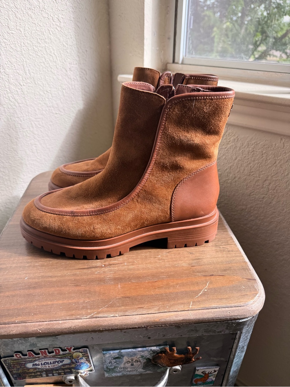 Ralph Lauren Chestnut Suede Ankle Booties